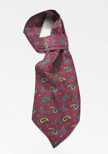 Cravata Ascot rosie matase KAE7136P--Cravate Online